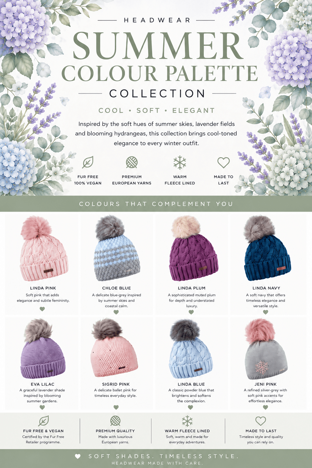 Summer Colour Palette Explained: How to Find the Colours That Naturally Flatter You! - Sabbot Headwear