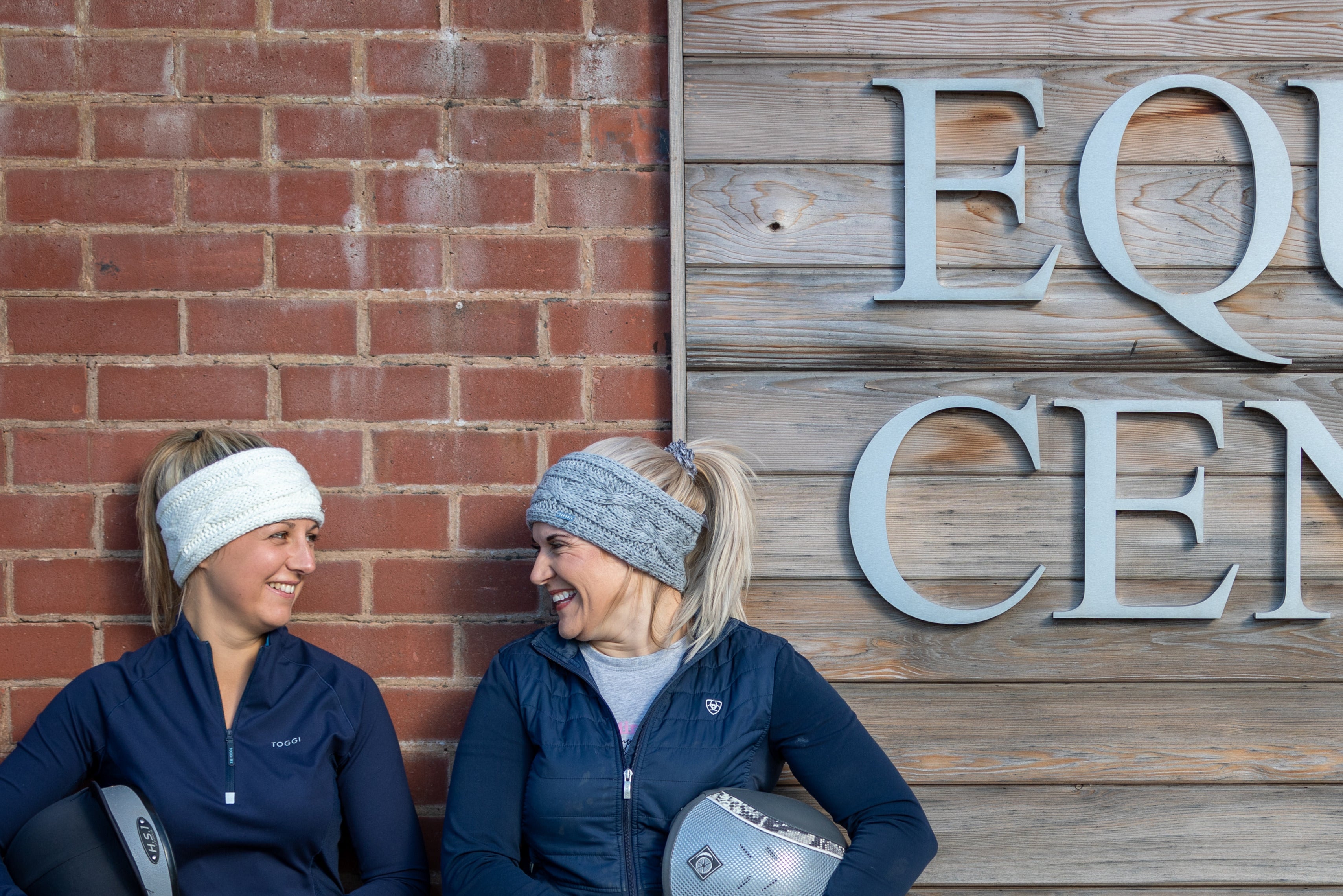 Equestrian ladies wearing SABBOT headbands