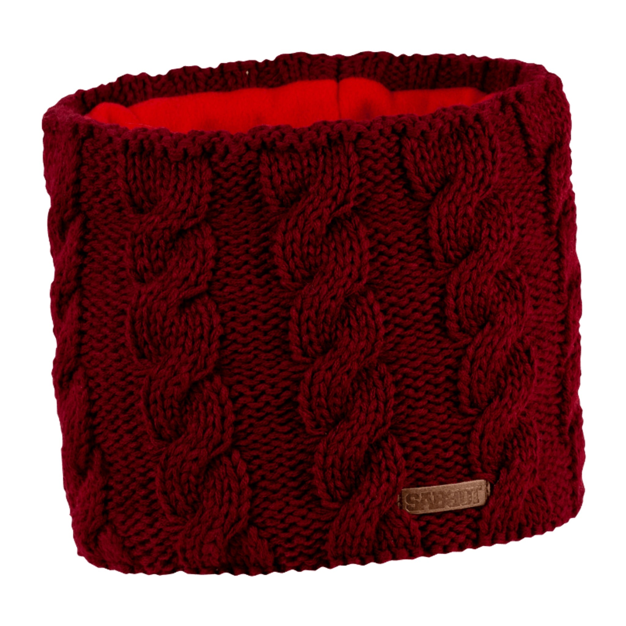 Linda cable knit snood, fleece lined, by Sabbot