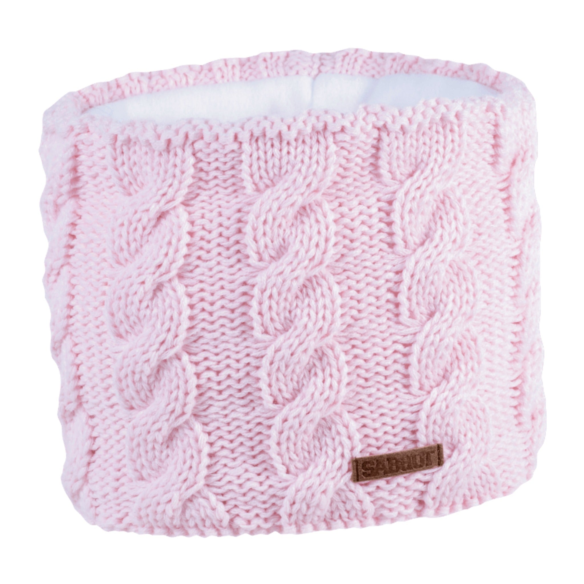 Linda cable knit snood, fleece lined, by Sabbot