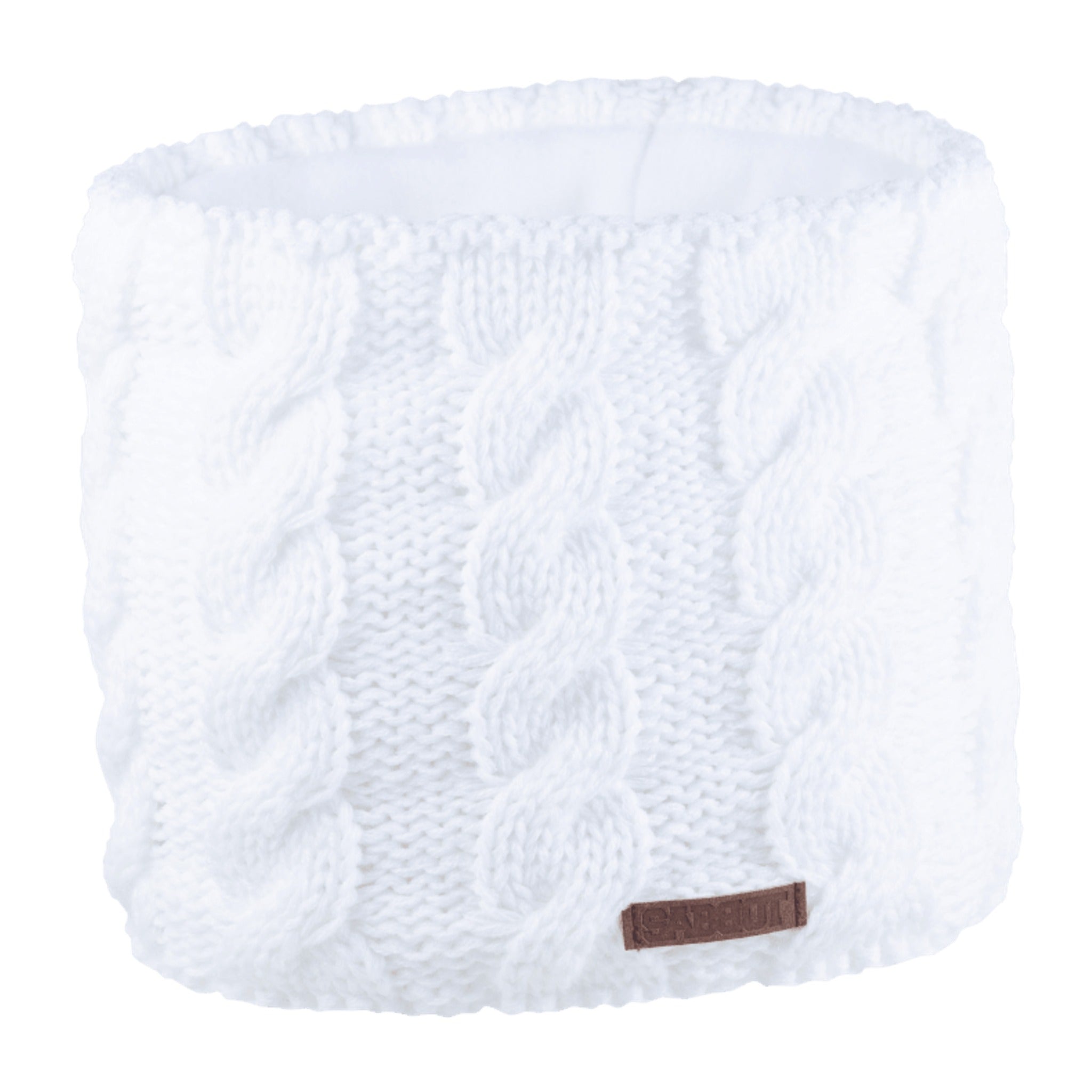 Linda cable knit snood, fleece lined, by Sabbot