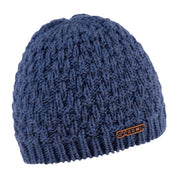 Petra textured knit beanie with copper badge, by Sabbot
