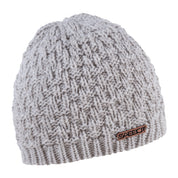 Petra textured knit beanie with copper badge, by Sabbot