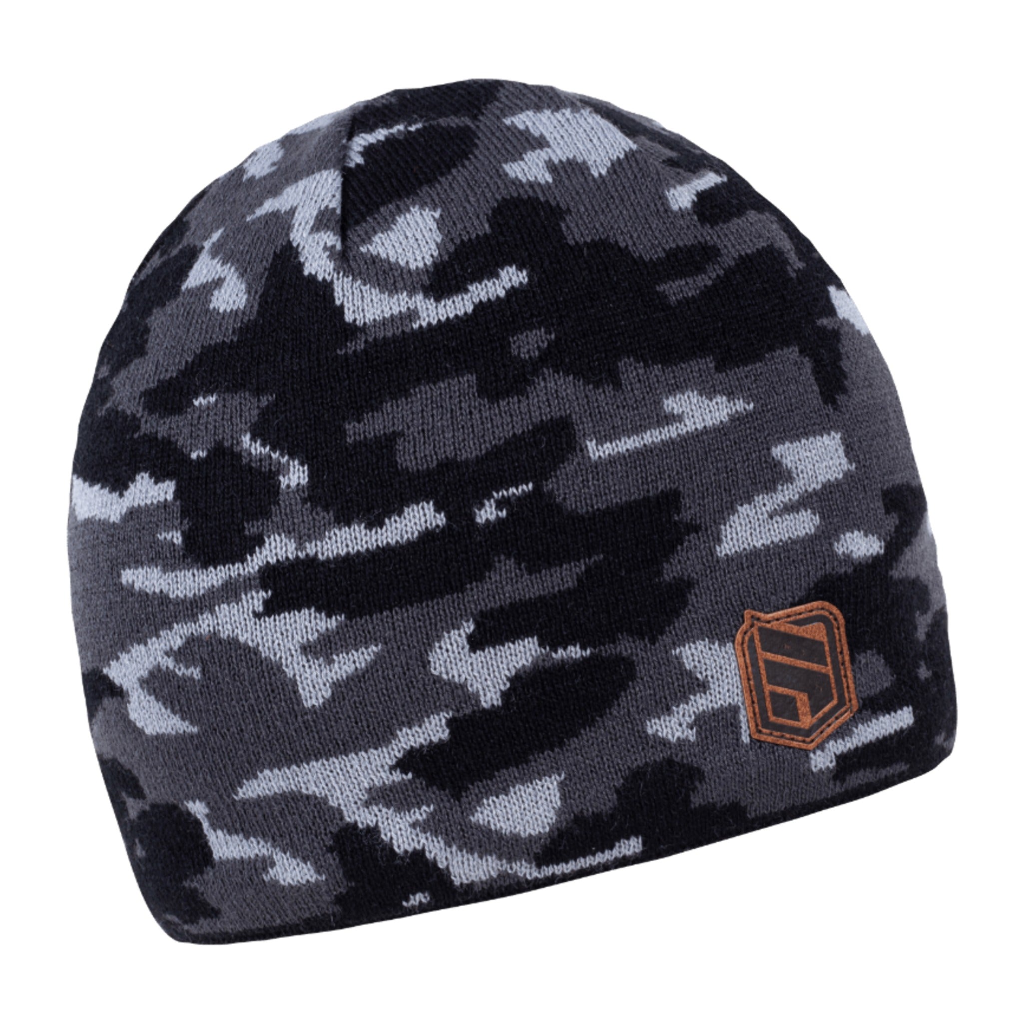 Calli camo knit beanie, fleece lined, by Sabbot
