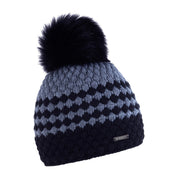 Chloe women's ombre knit bobble hat with faux fur pom pom, by Sabbot