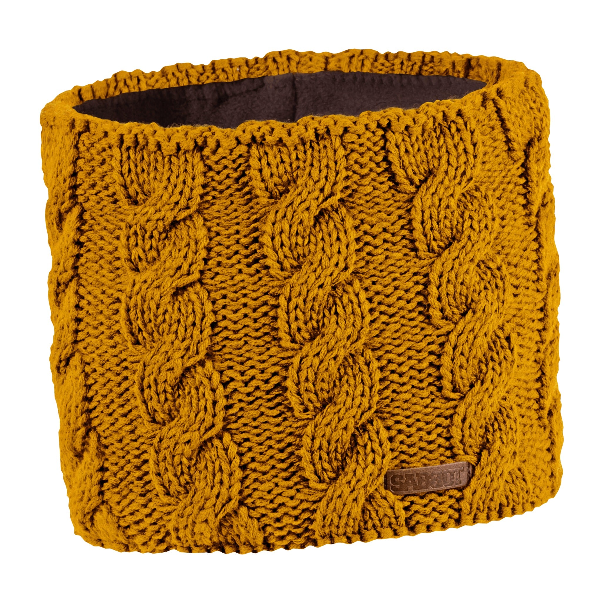 Linda cable knit snood, fleece lined, by Sabbot