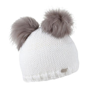 Frankie children's double faux fur pom pom bobble hat, by Sabbot