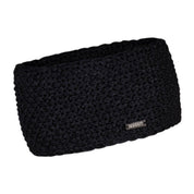 Sienna seed knit headband ear warmer with silver badge, by Sabbot