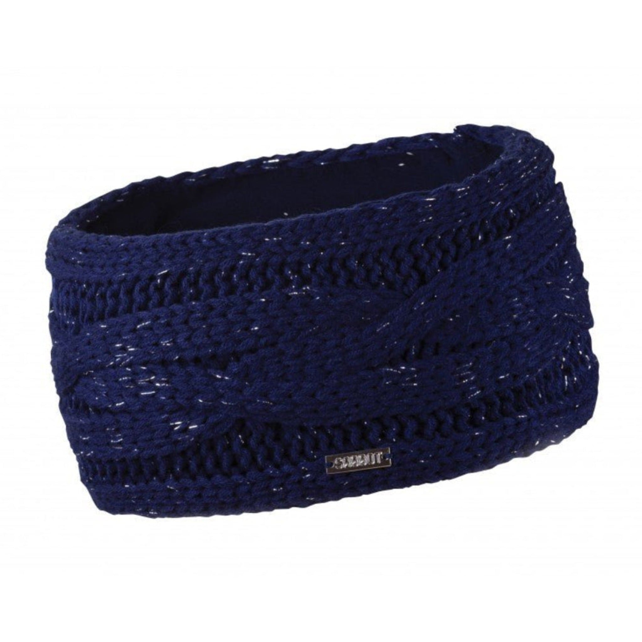 Linda Sparkle cable knit headband ear warmer, fleece lined, by Sabbot