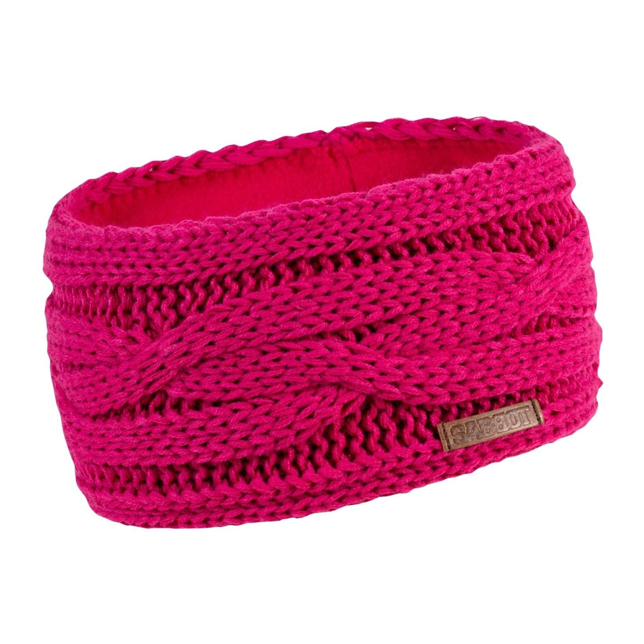 Linda cable knit headband ear warmer, fleece lined, by Sabbot