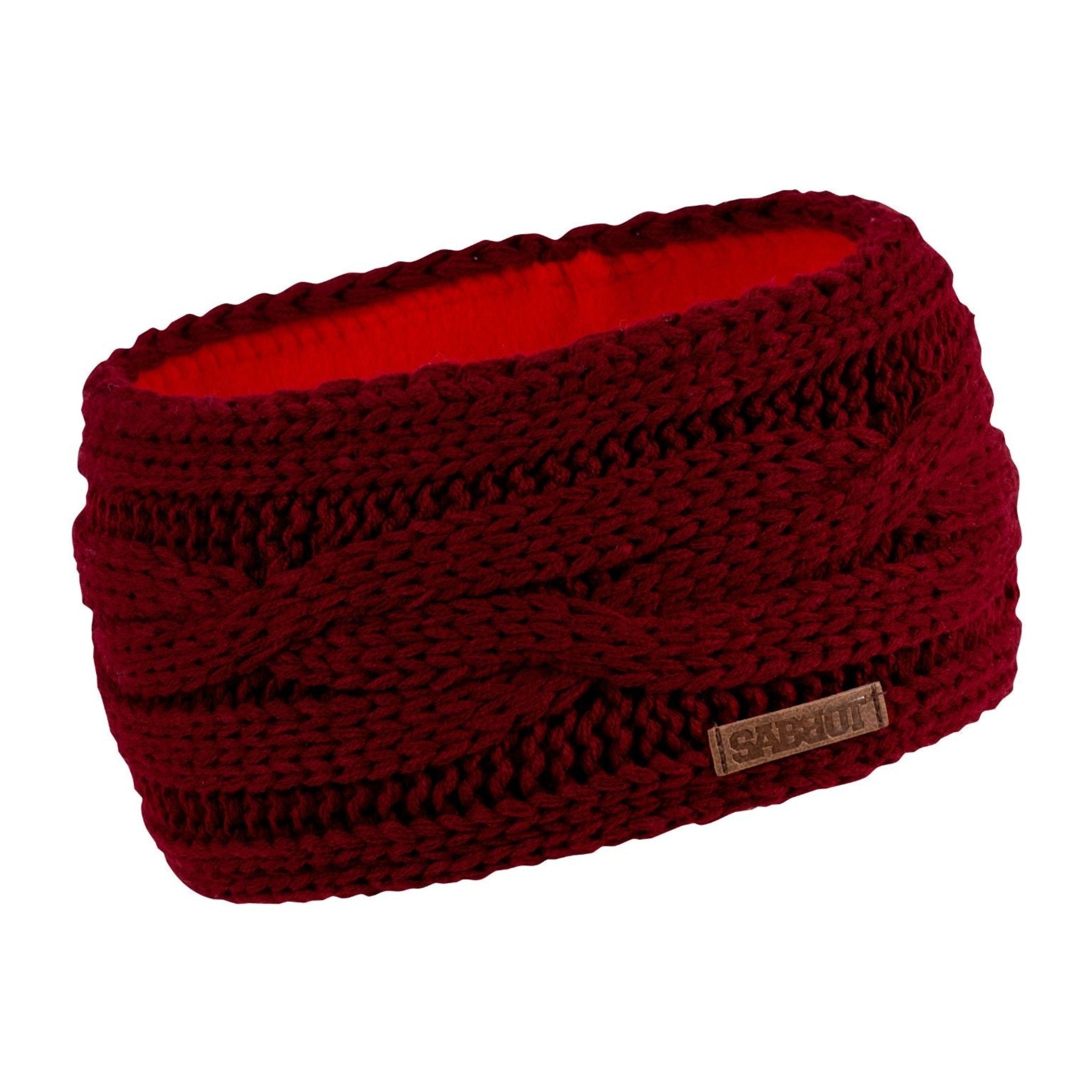 Linda cable knit headband ear warmer, fleece lined, by Sabbot