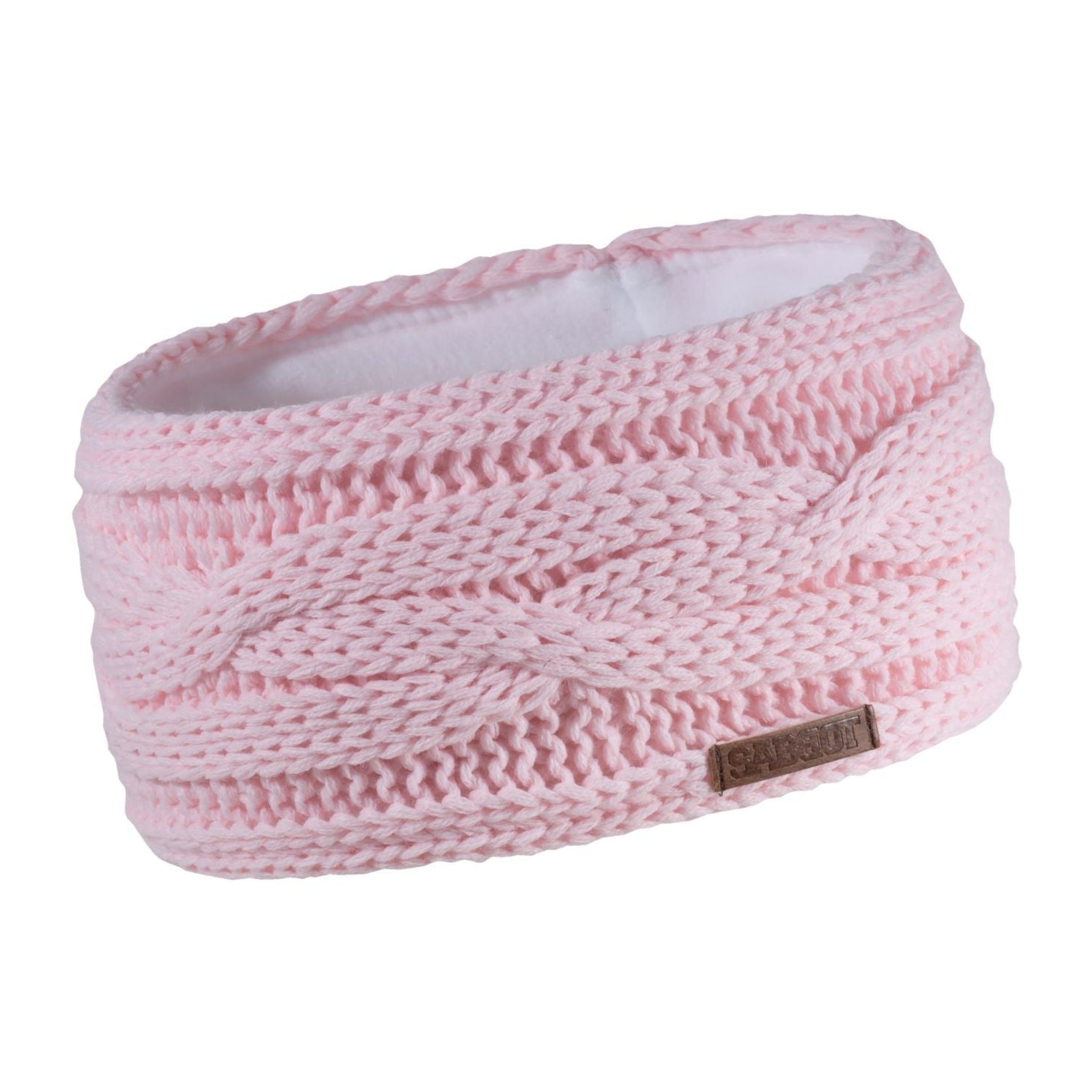 Linda cable knit headband ear warmer, fleece lined, by Sabbot
