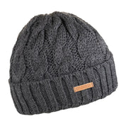 Sasa cable knit beanie with fleece-lined band, by Sabbot