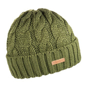 Sasa cable knit beanie with fleece-lined band, by Sabbot