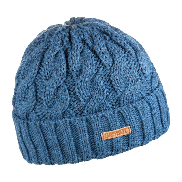 Sasa cable knit beanie with fleece-lined band, by Sabbot