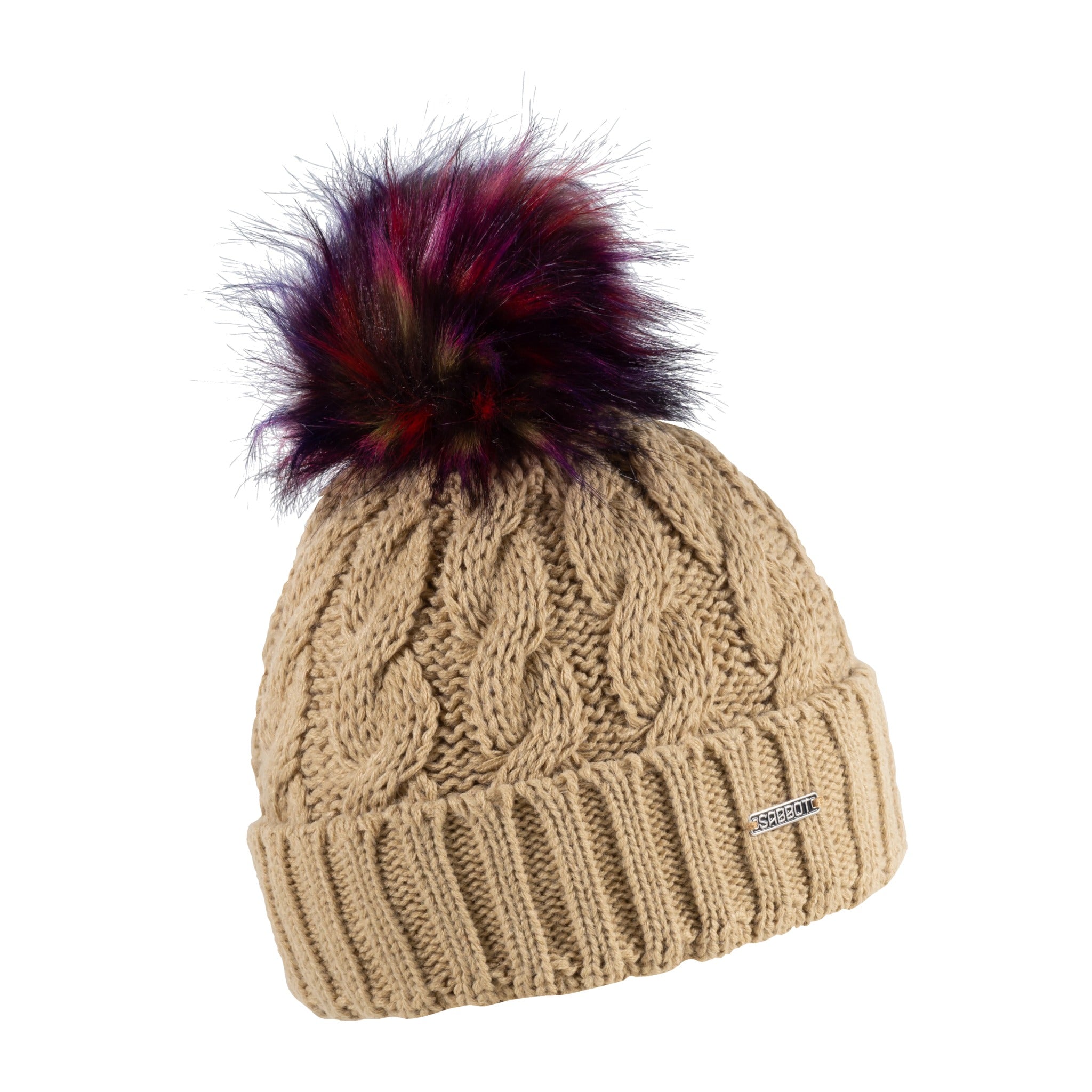 Linda Rainbow bobble hat, by Sabbot