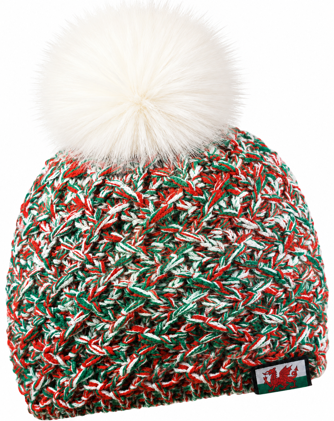 Wales Flag - faux fur bobble