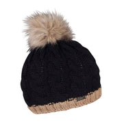 Andrea bobble hat Black/Camel