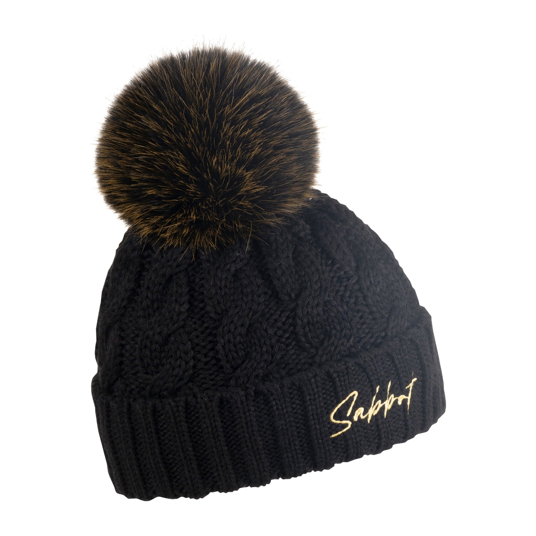 Linda black bobble hat