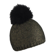 Smooth metallic bobble hat