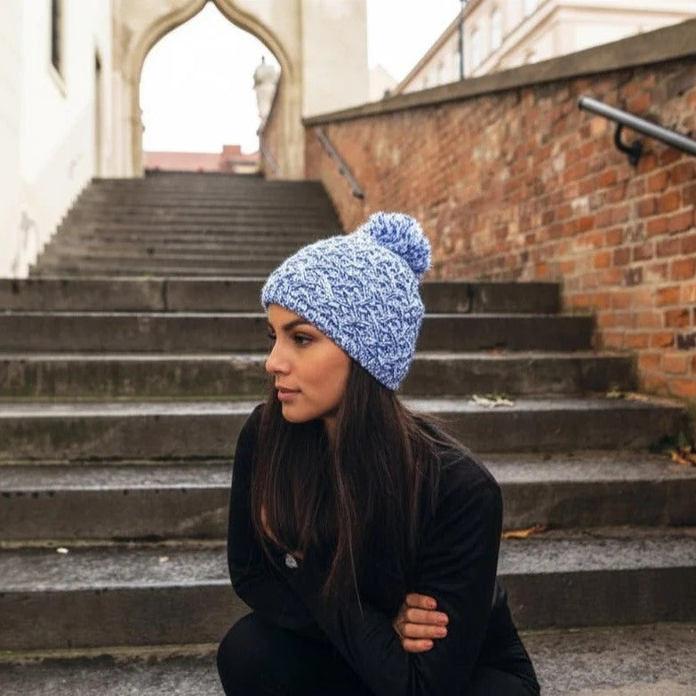 UK Marl red, white and blue Union Flag bobble hat, by Sabbot